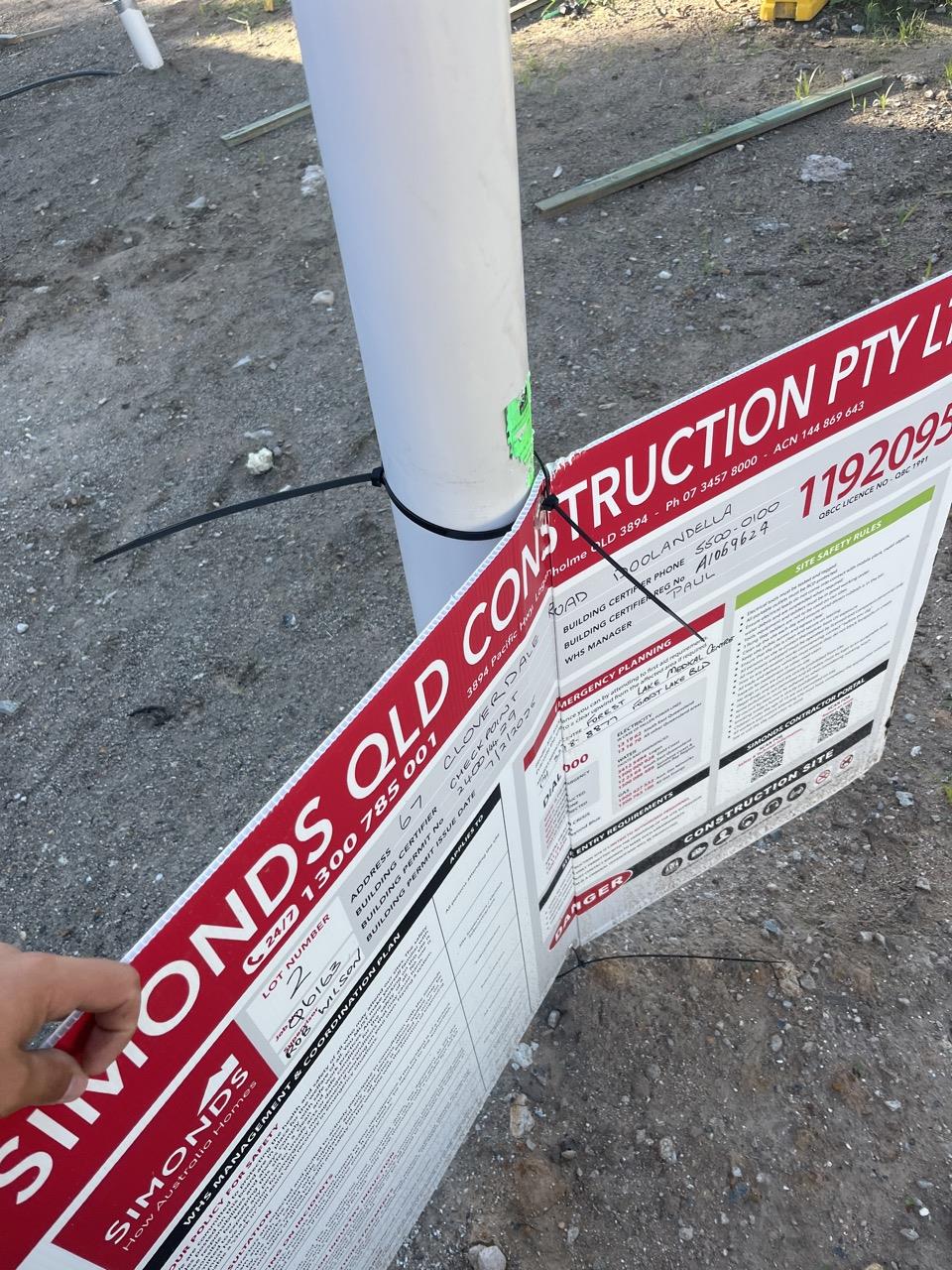 Photo of builders sign Photo of builders sign