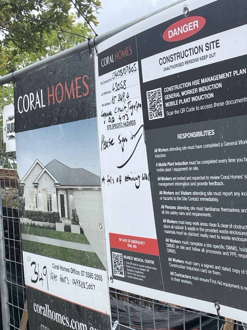 Photo of builders sign Photo of builders sign