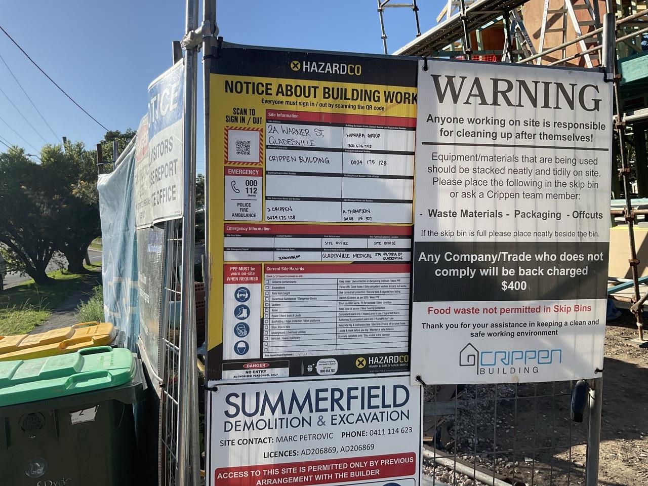 Has part of the system been installed/erected or left erected?