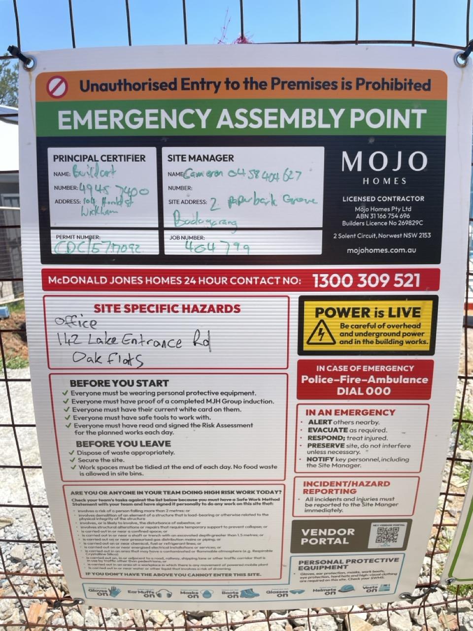 Has part of the system been installed/erected or left erected?