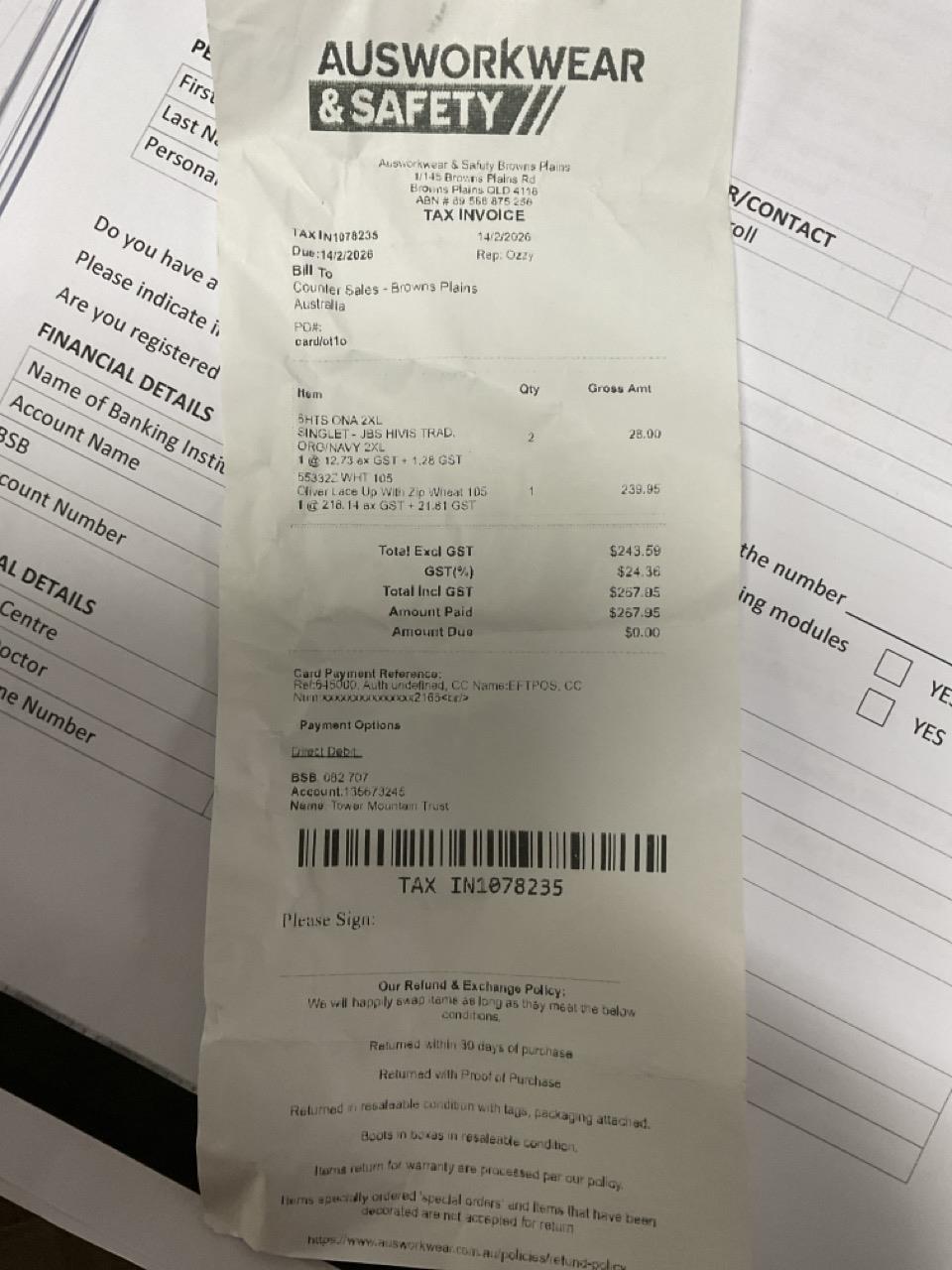 Work Boot Reimbursement Form