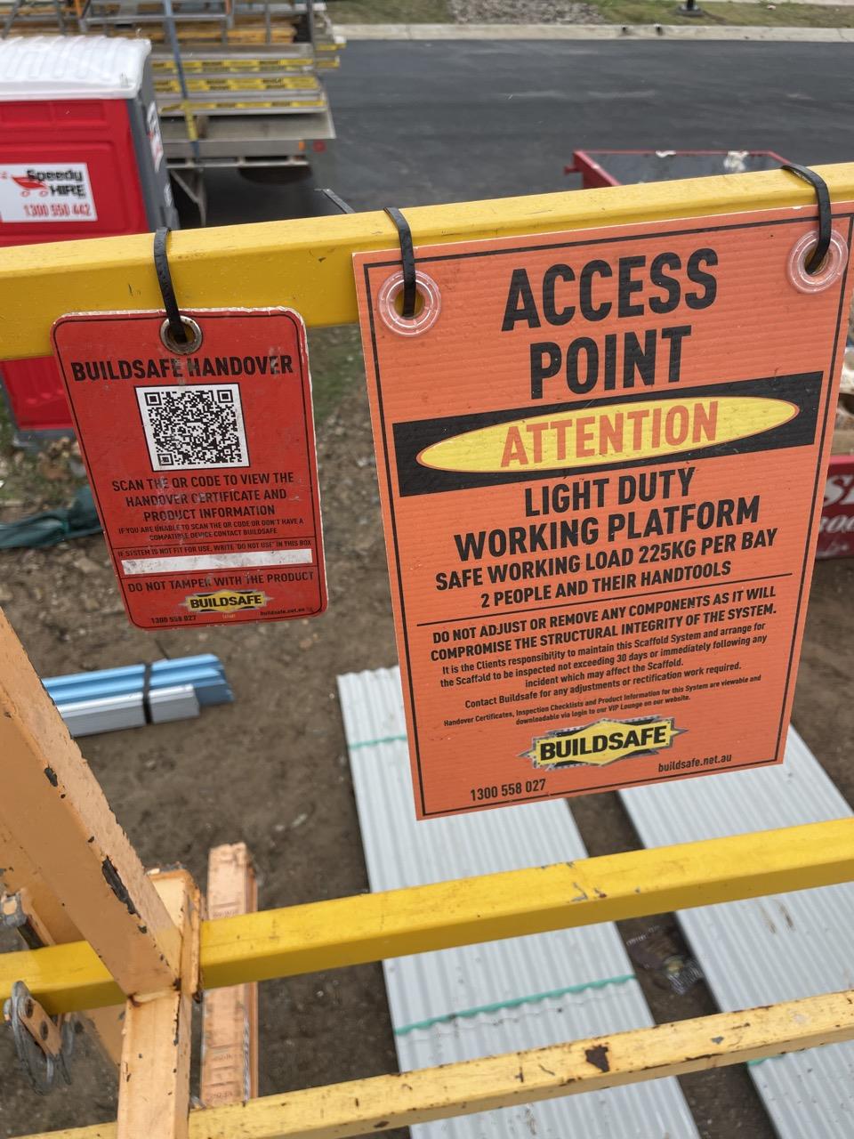 Photo of the Access Point showing handover certificate attached Photo ...