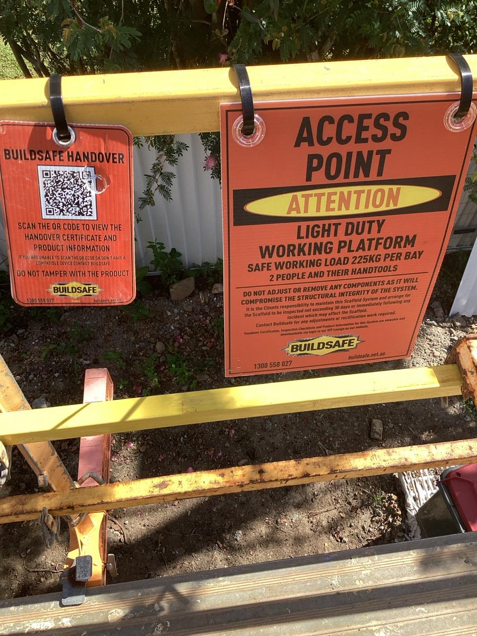 Photo of the Access Point showing handover certificate attached Photo ...