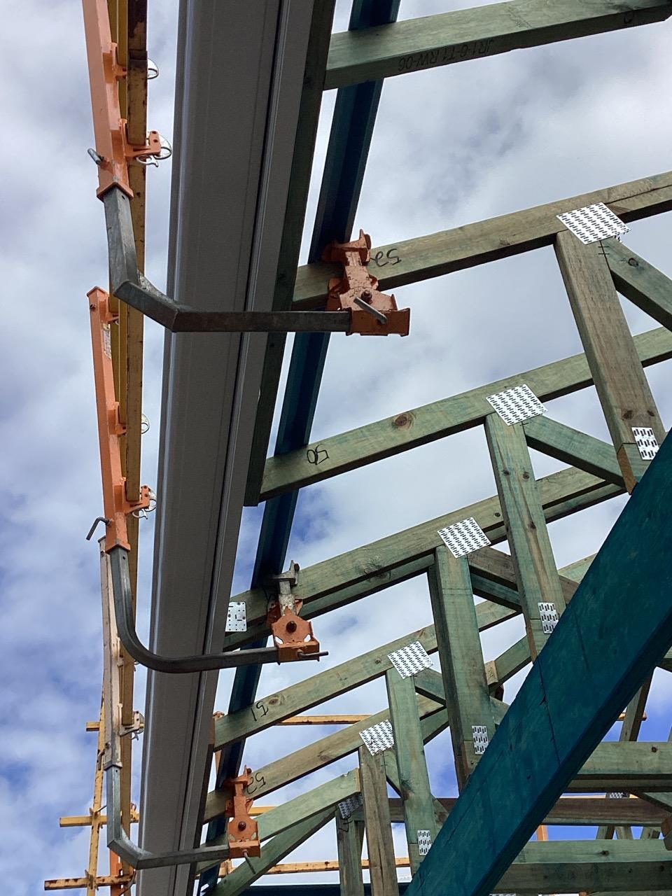 Have clamps been attached to steel frame studs or supaloc trusses? No