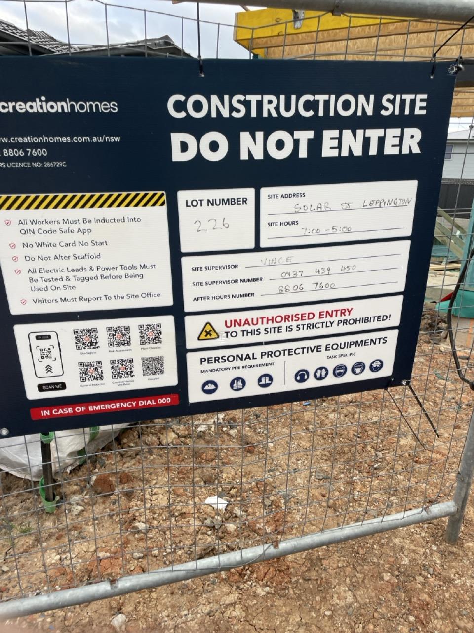 Has part of the system been installed/erected or left erected?