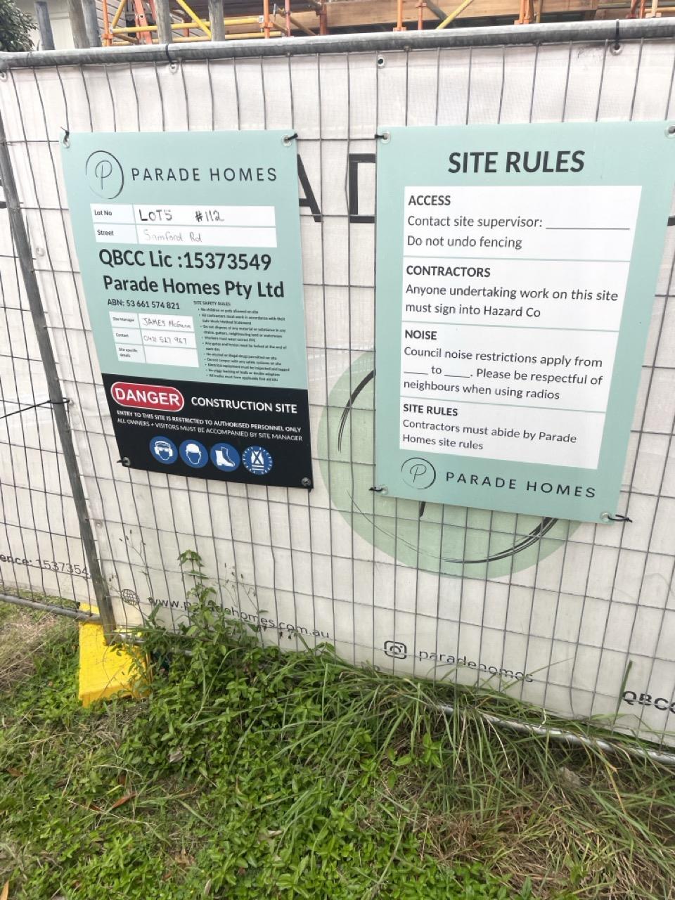 Has part of the system been installed/erected or left erected?