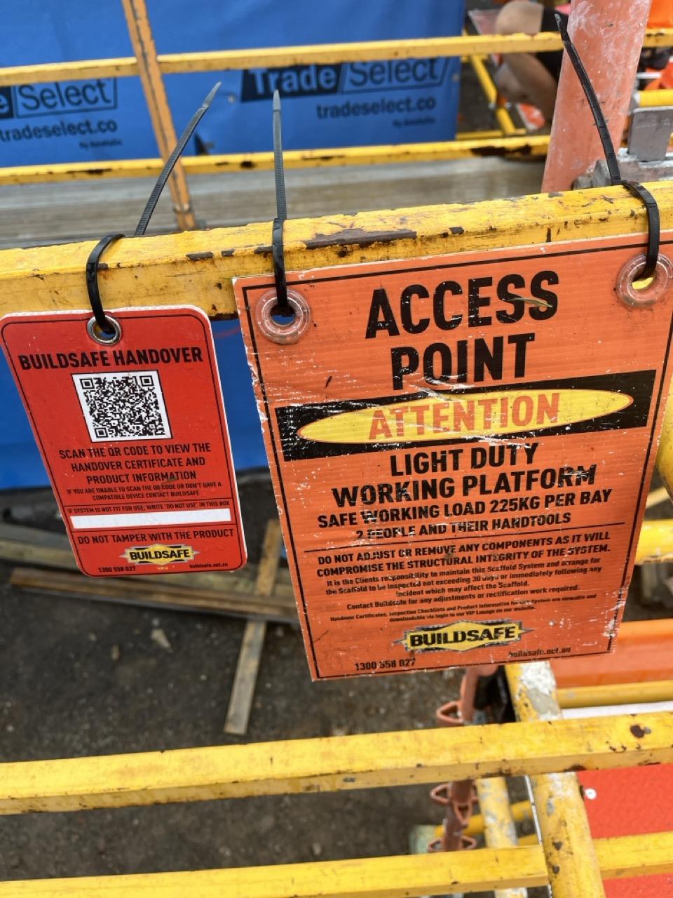 Photo of the Access Point showing handover certificate attached Photo ...