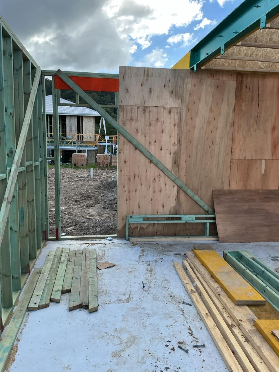 Photo of mechanical connection to house frame (joist hanger, rafter ...
