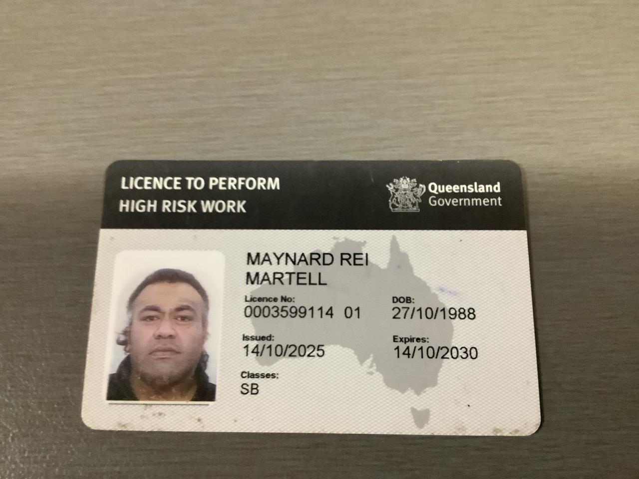 Does the employee have a Working Safely at Height ticket?