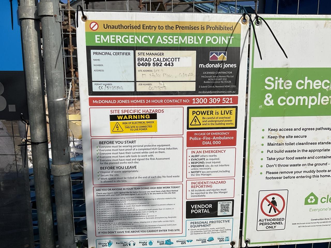 Has part of the system been installed/erected or left erected?