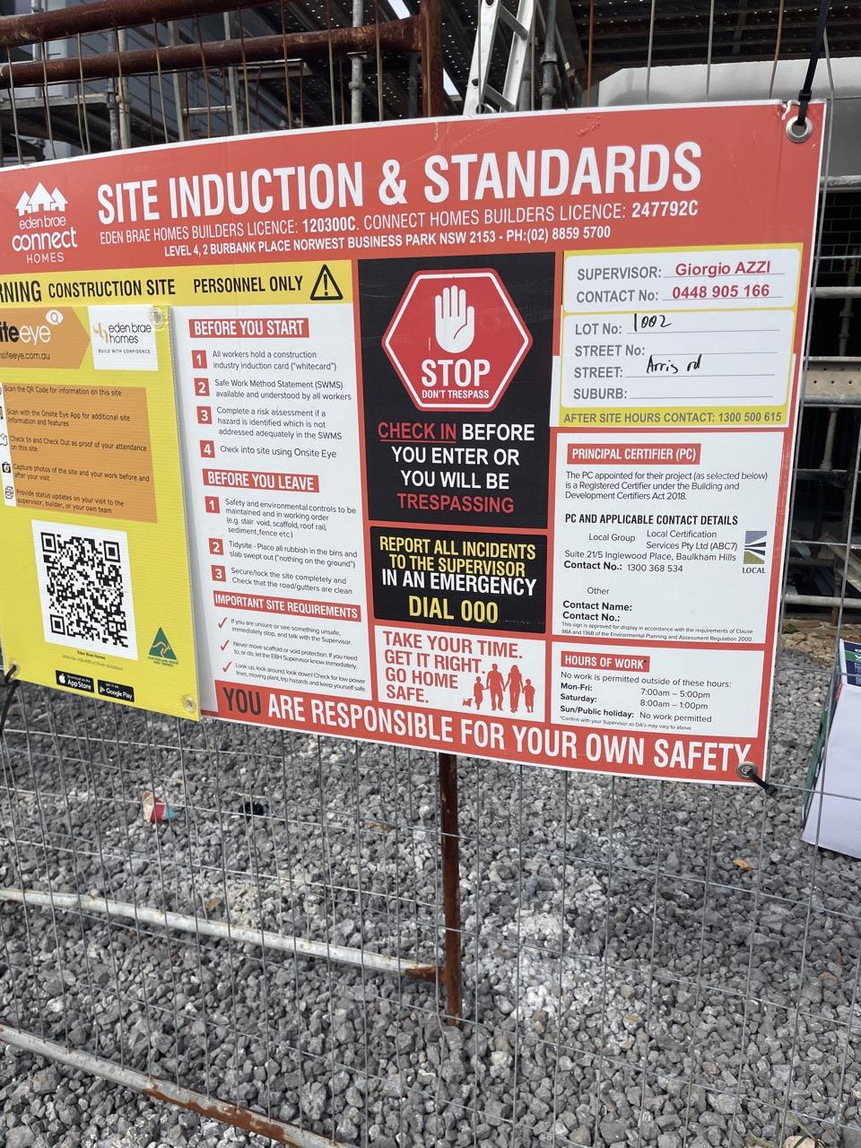 Has part of the system been installed/erected or left erected?