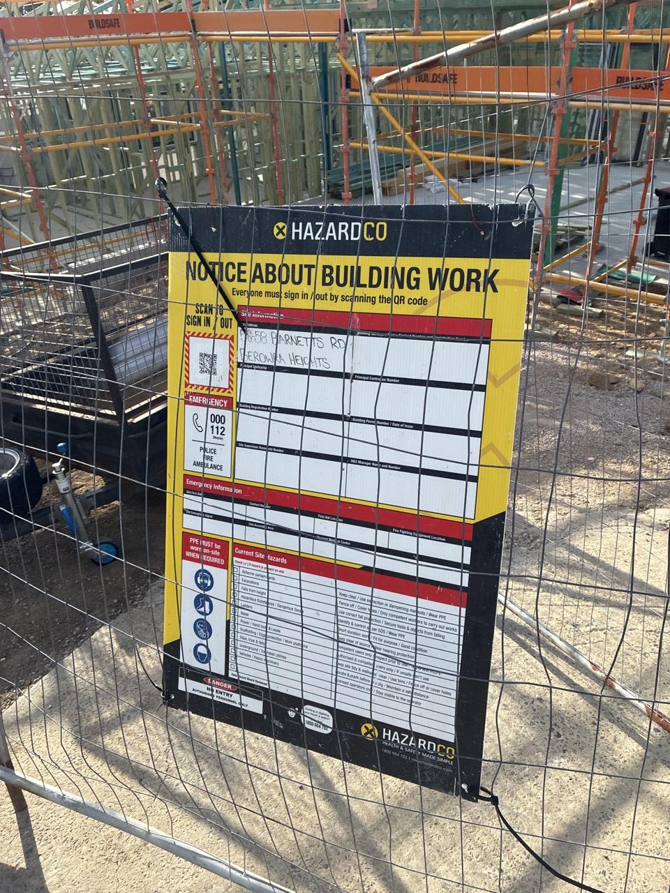 Has part of the system been installed/erected or left erected?