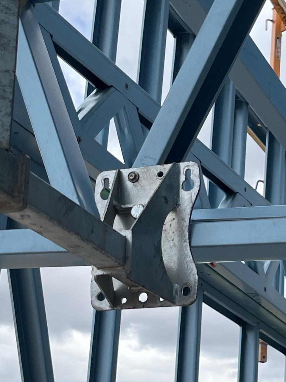 Have clamps been attached to steel frame studs?