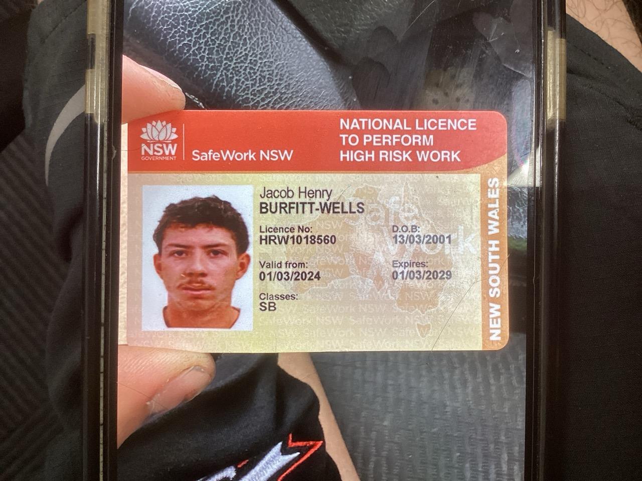 Does the employee have a Working Safely at Height ticket?