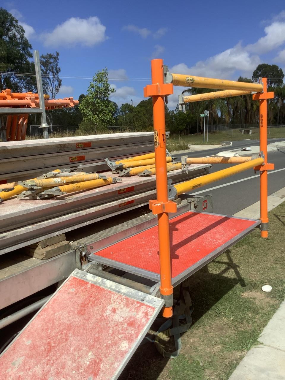 Is the equipment stored safely against the frame?