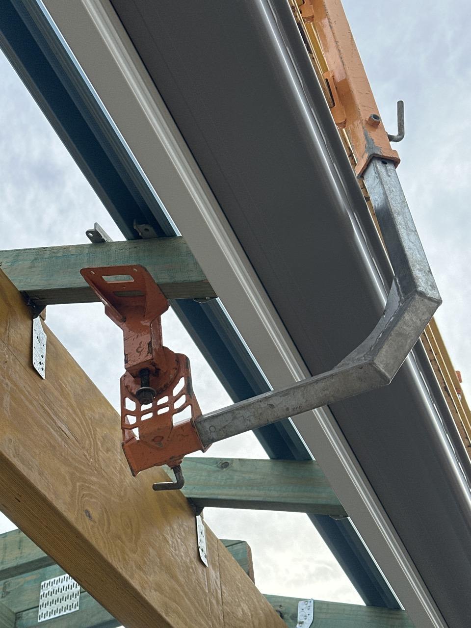 Have clamps been attached to steel frame studs?