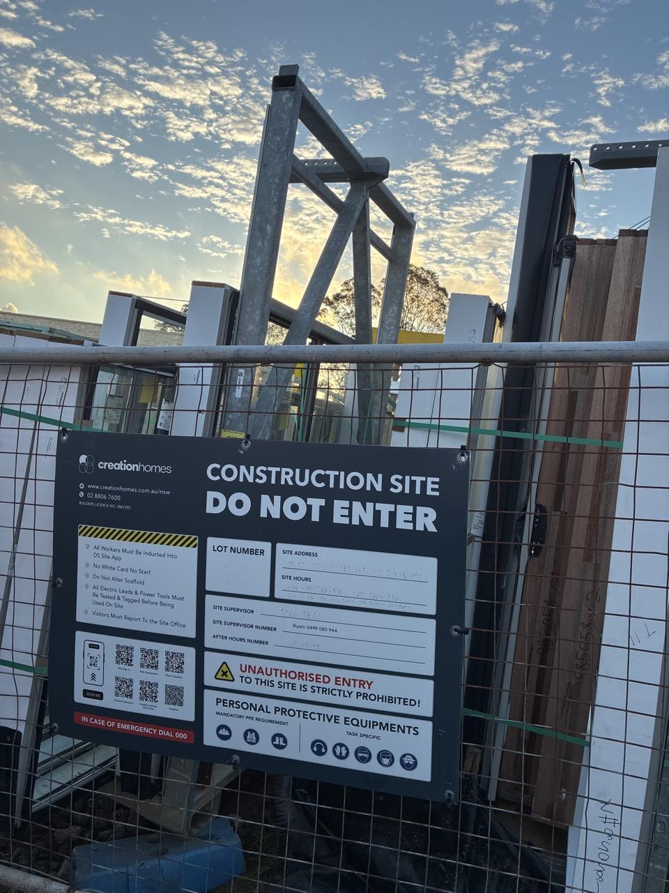 Has part of the system been installed/erected or left erected?