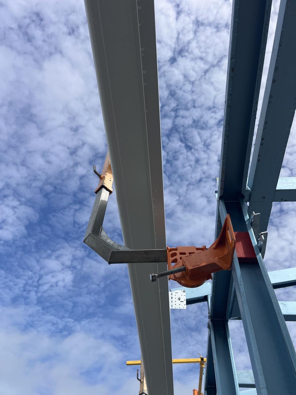 Have clamps been attached to steel frame studs?